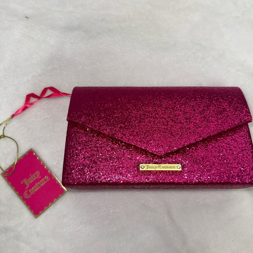 Juicy Couture Glitter Hot Pink Clutch